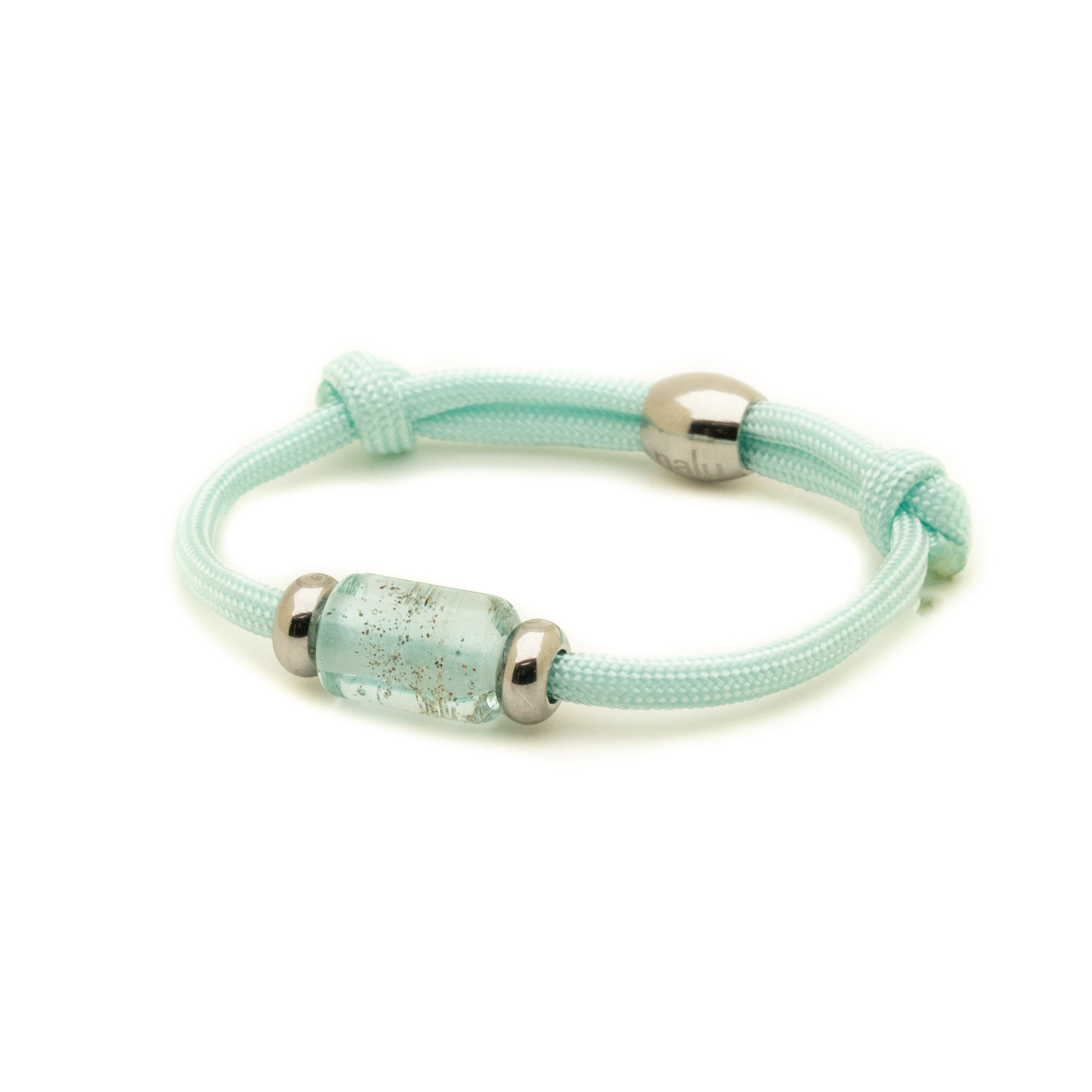 Light Blue Bead on Mint Cord