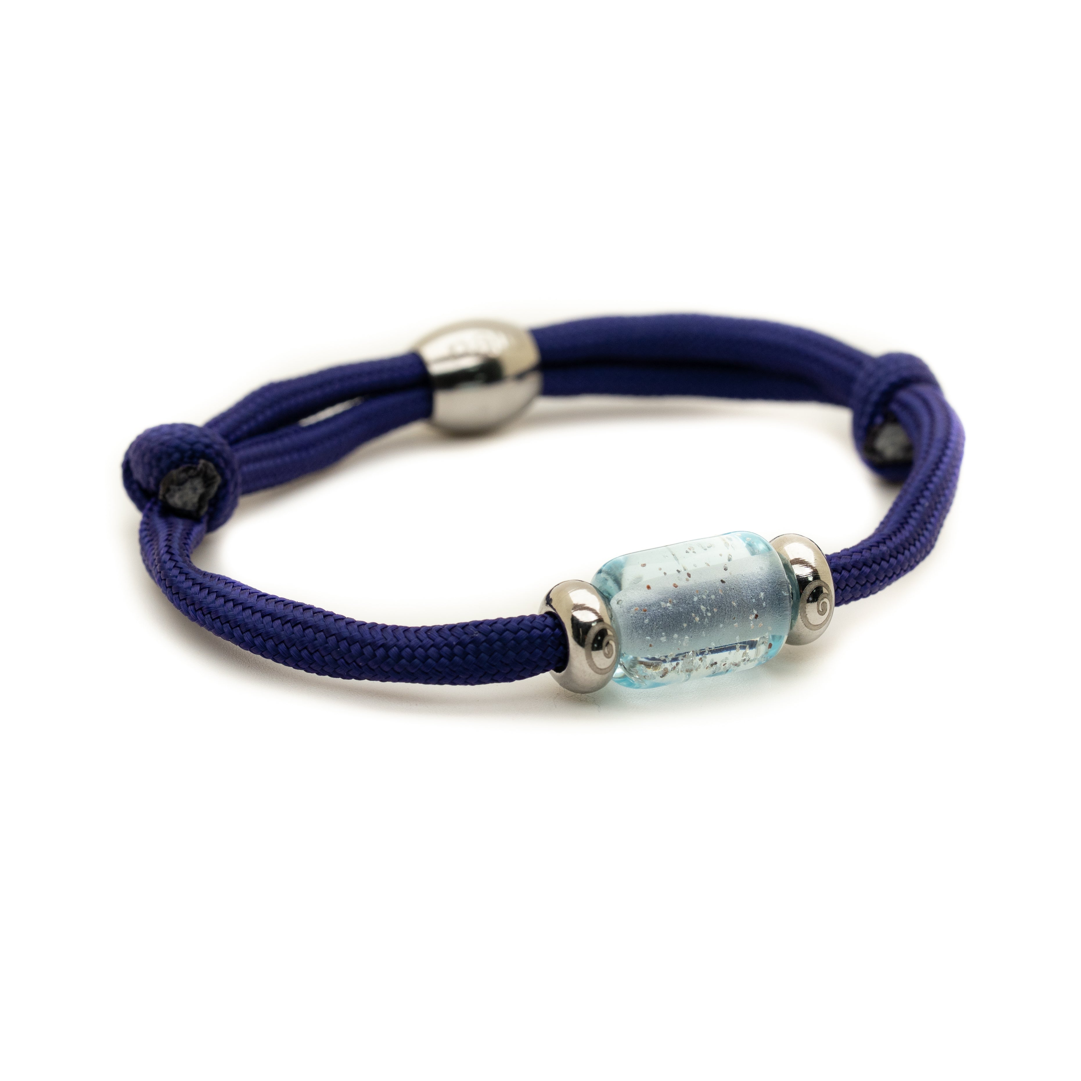 Baby Blue Bead on Purple Cord