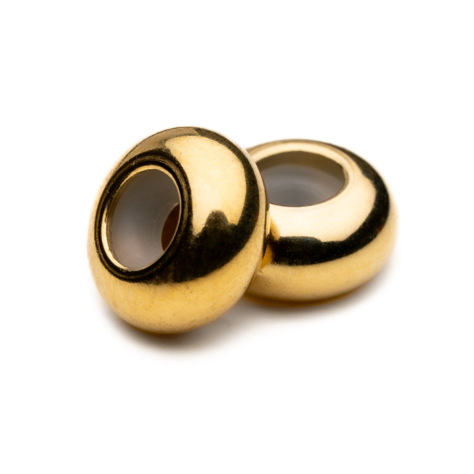 IP 18k gold stopper beads for Nalu bracelets and bangles.
