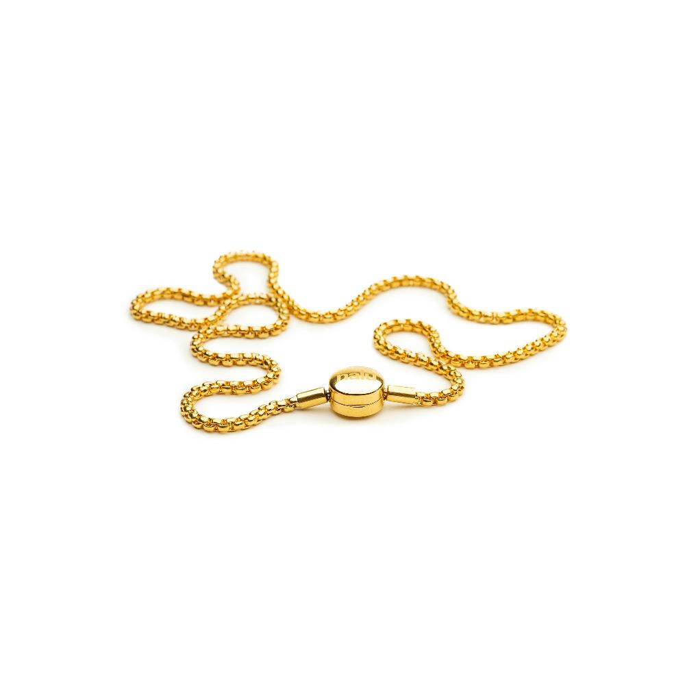 IP 18k gold necklace with oyster clasp.