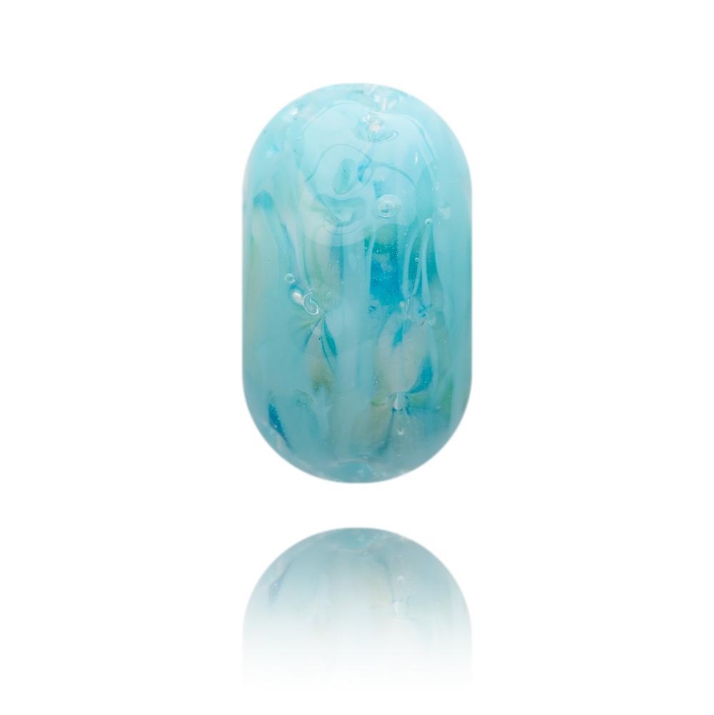 Turquoise glass beach inspired bead for Maenporth in Cornwall by Nalu Beads
