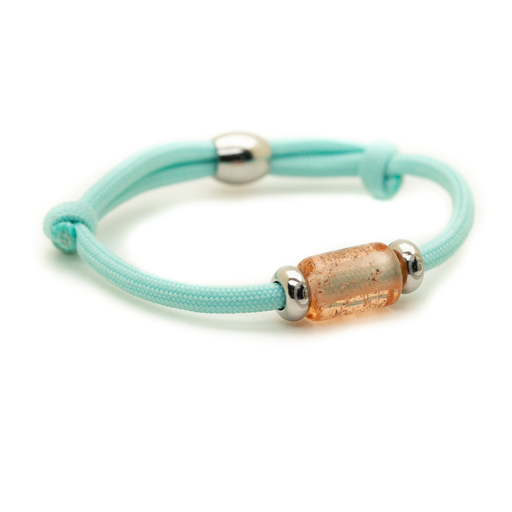 Peach Bead on Mint Cord