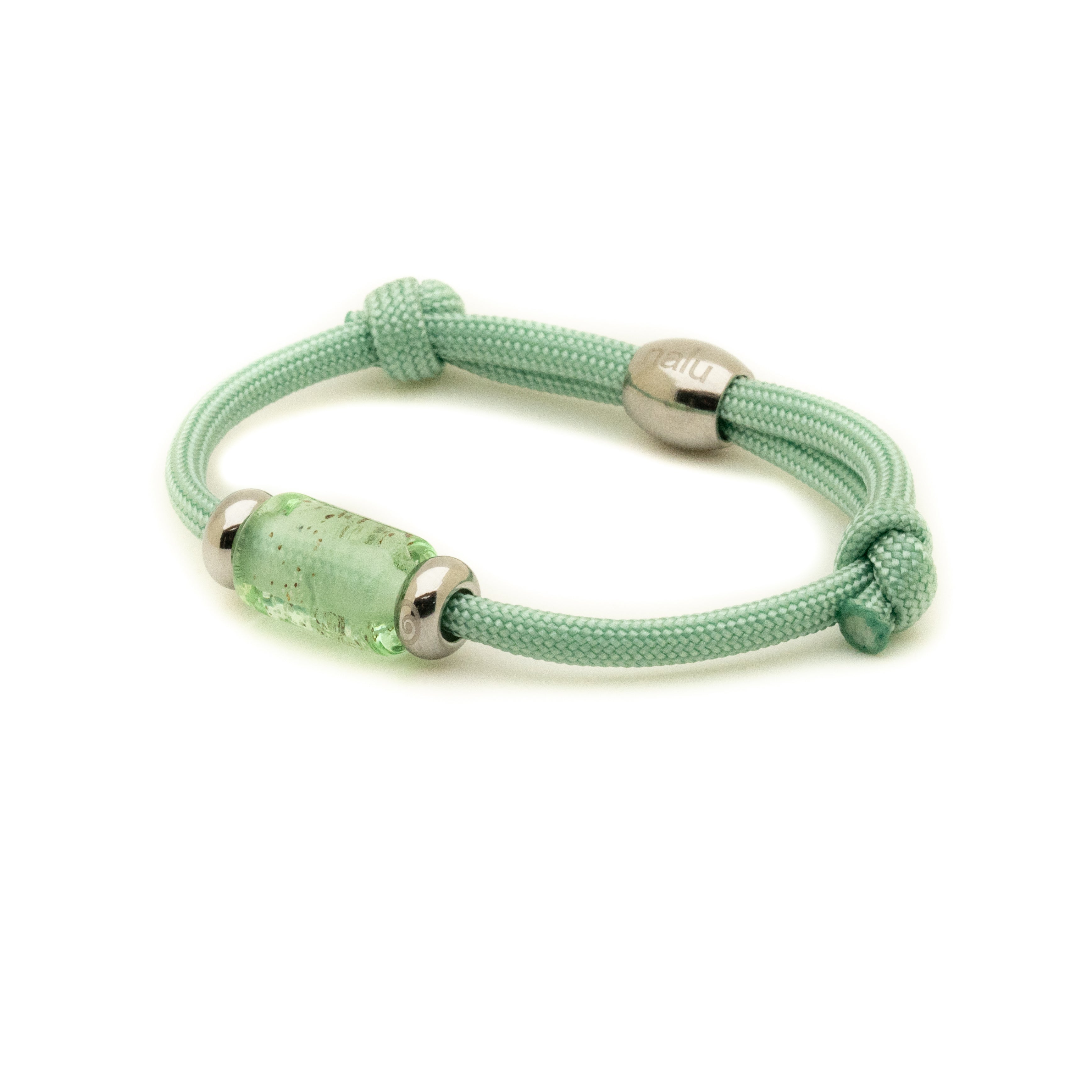 Sea Glass Bead on Light Green Cord