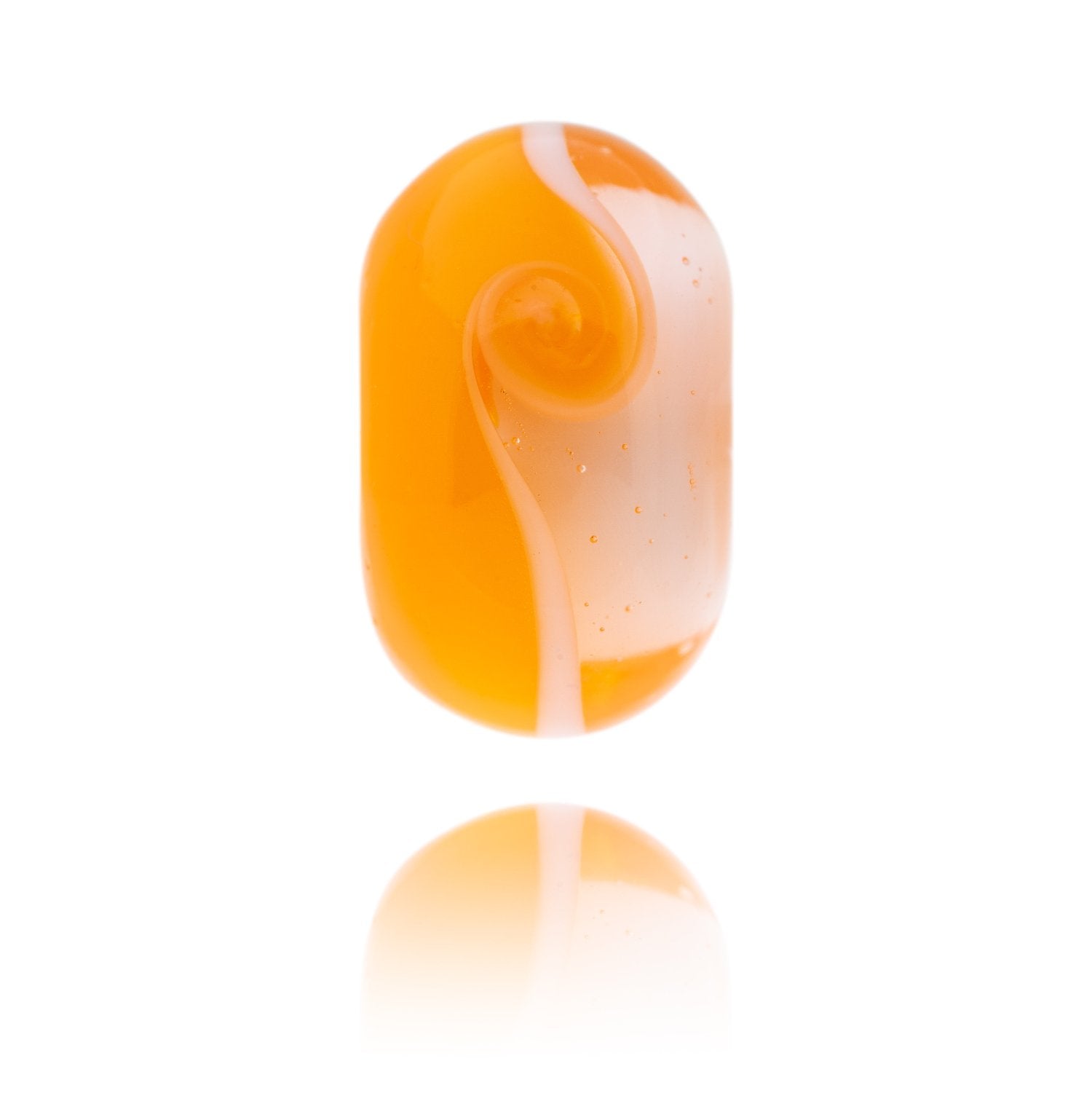 Orange and peach glass bead representing Sussex County