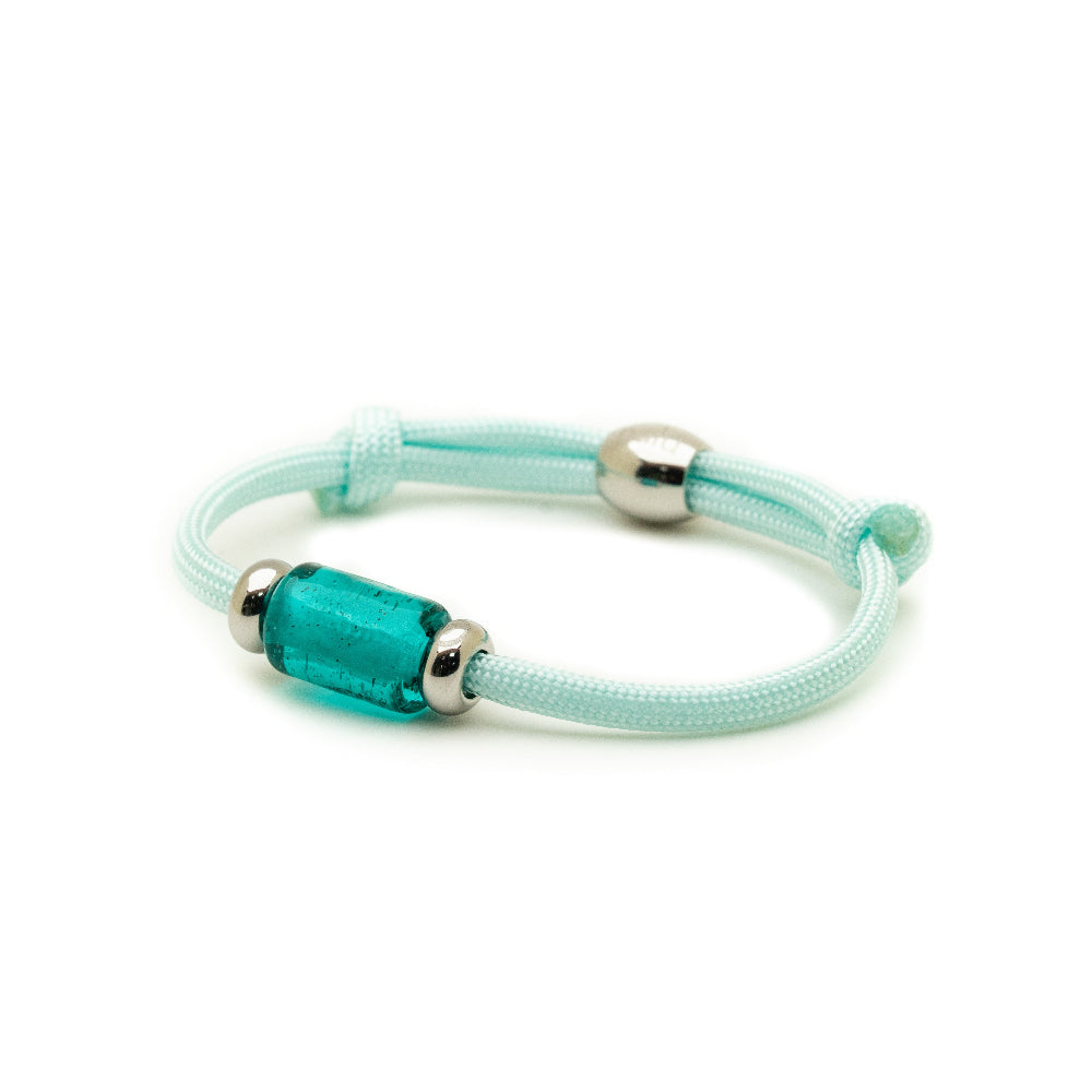 Teal Bead on Mint Cord