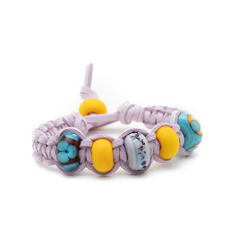 Aberavon Welsh Collection glass bead on cord bracelet.