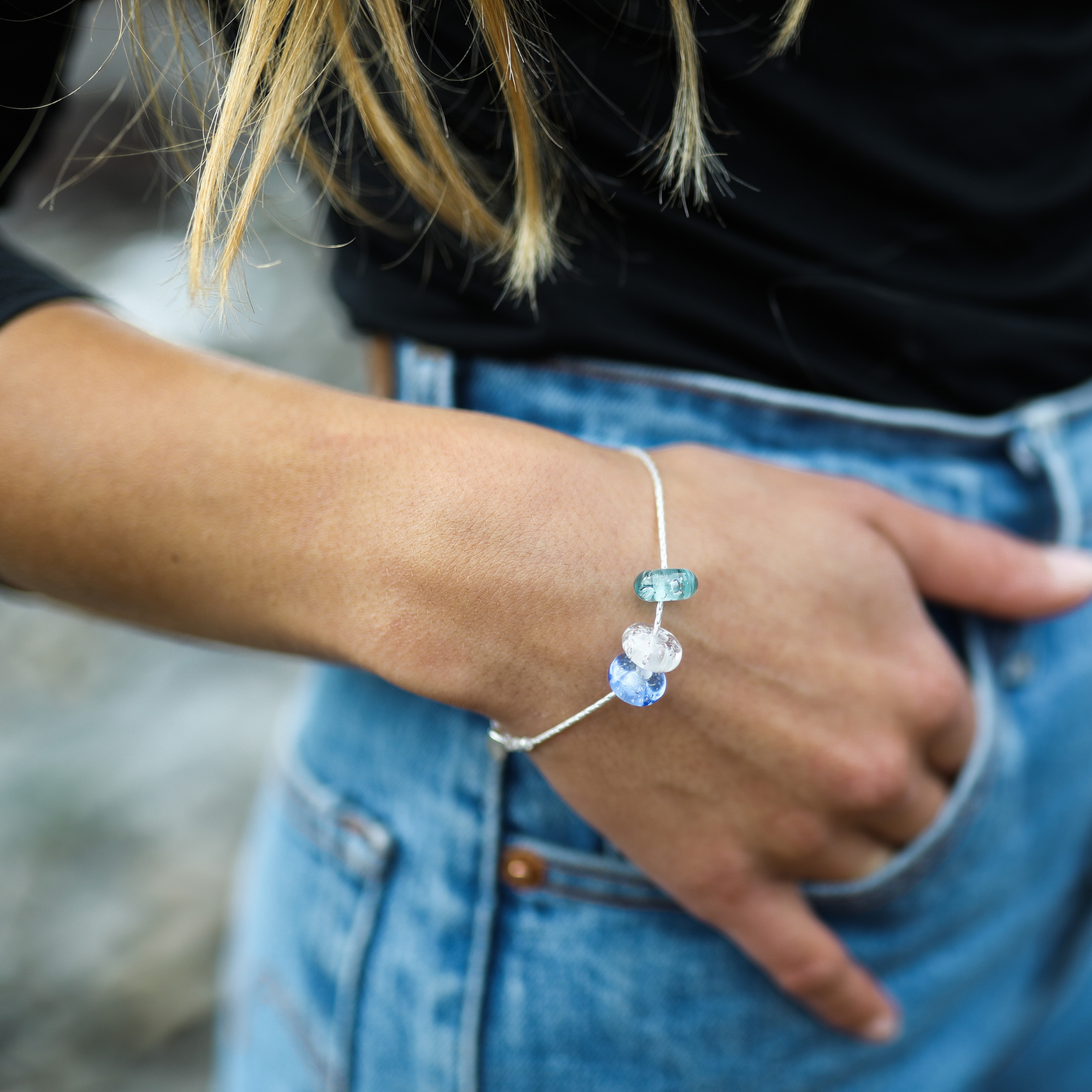 Memorial Glass Drop Bracelet