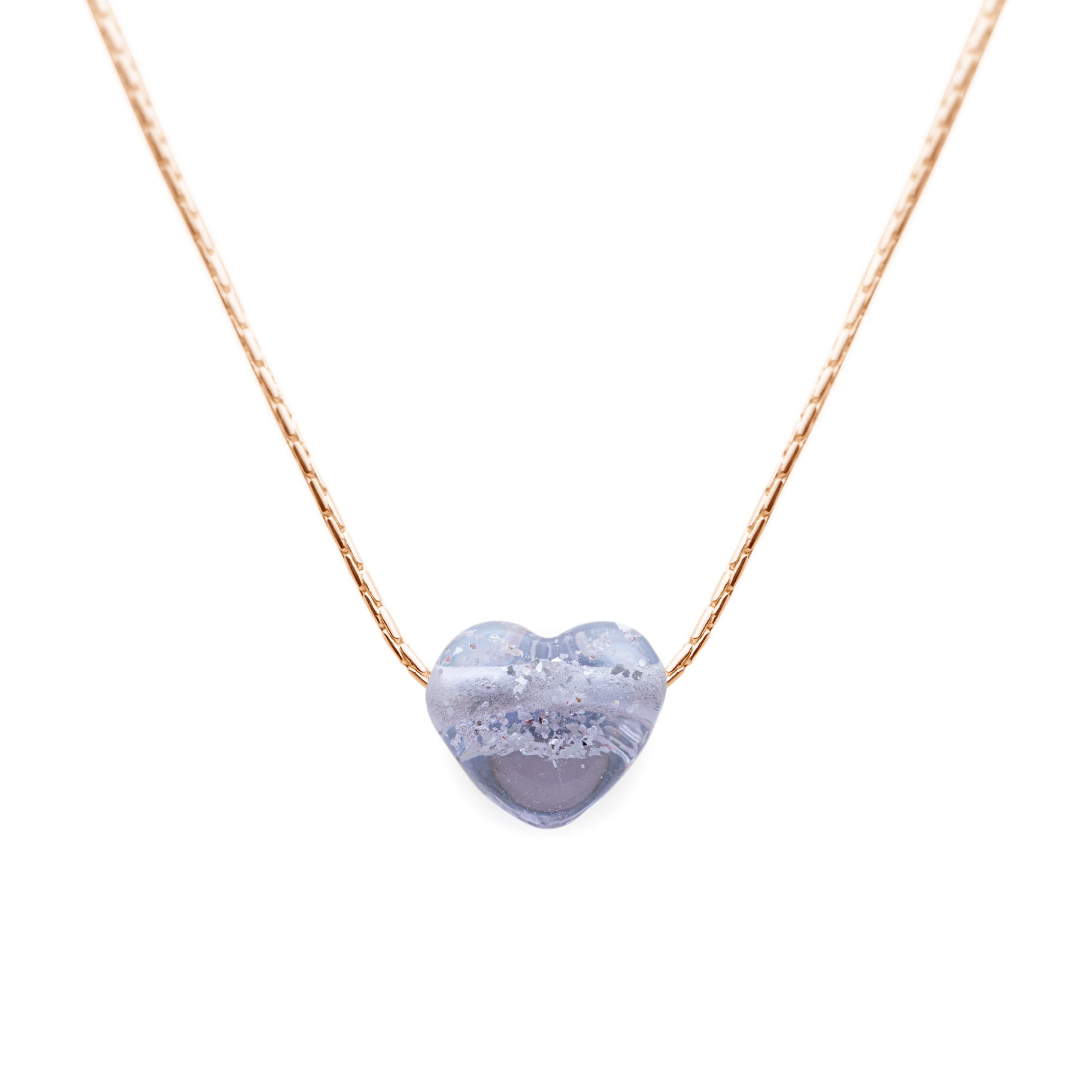 Gold Sand Heart Necklace - Lavender
