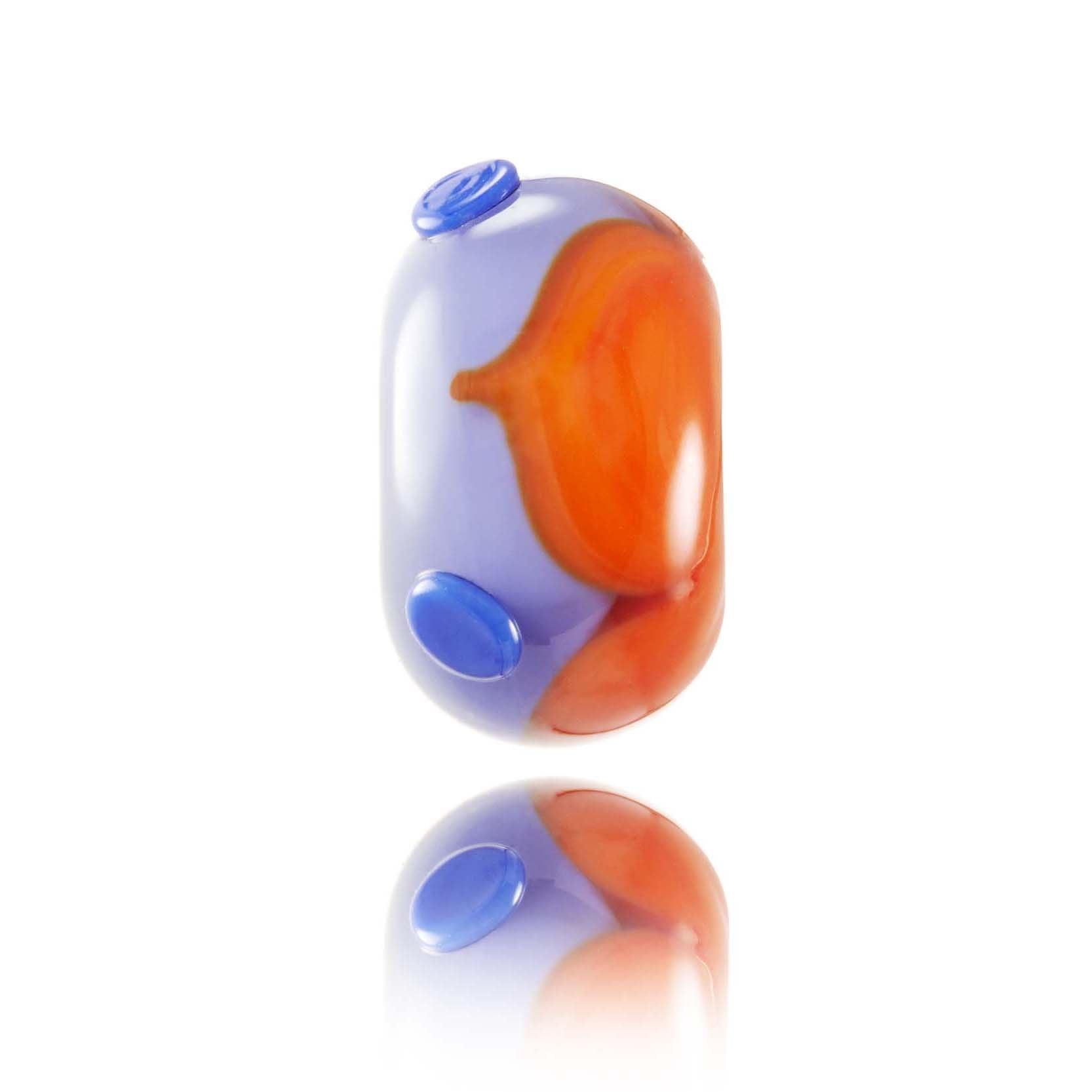 Bright orange and purple Murano glass bead inspired by Banana Beach in Morocco.