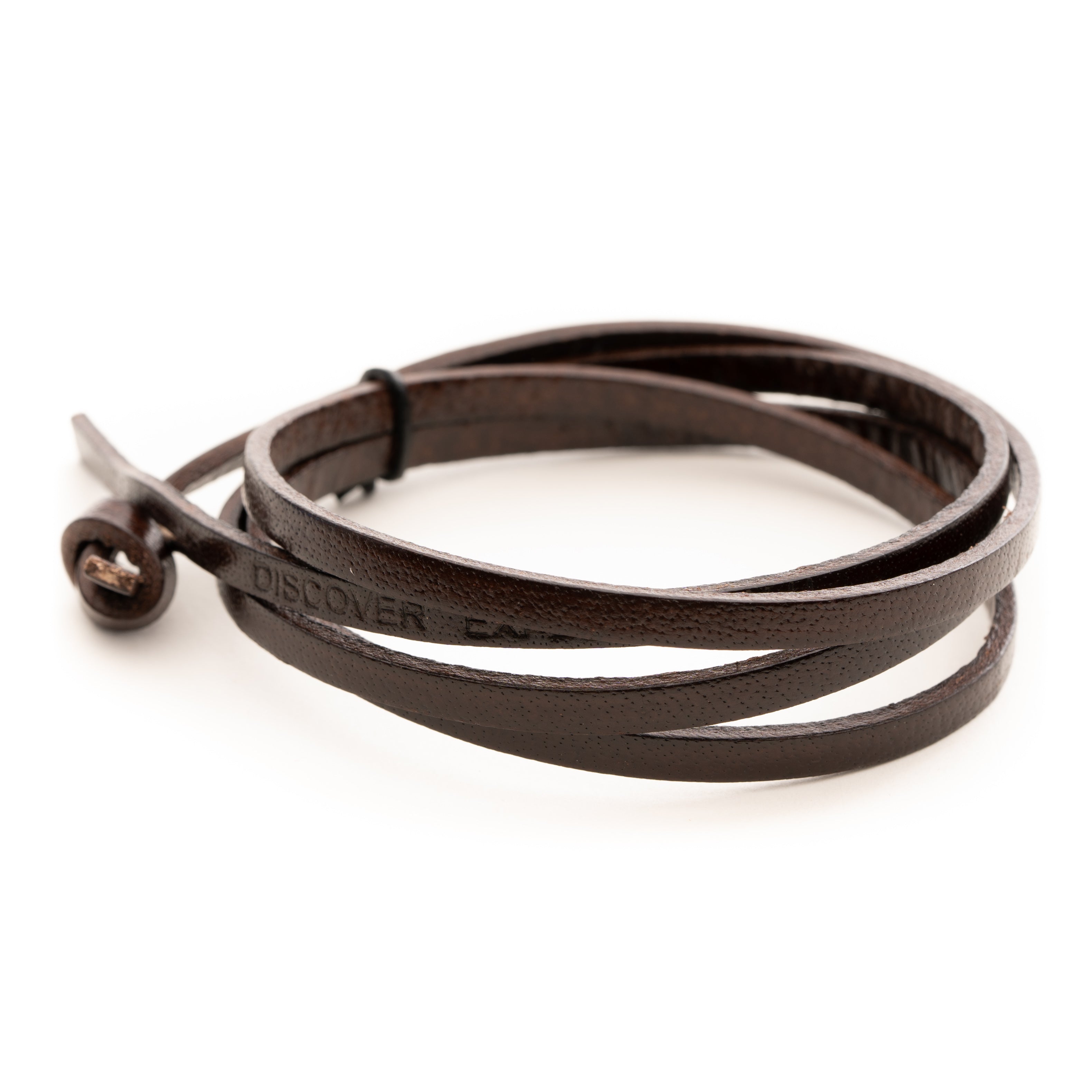 Brown leather strap to be worn as jewellery.