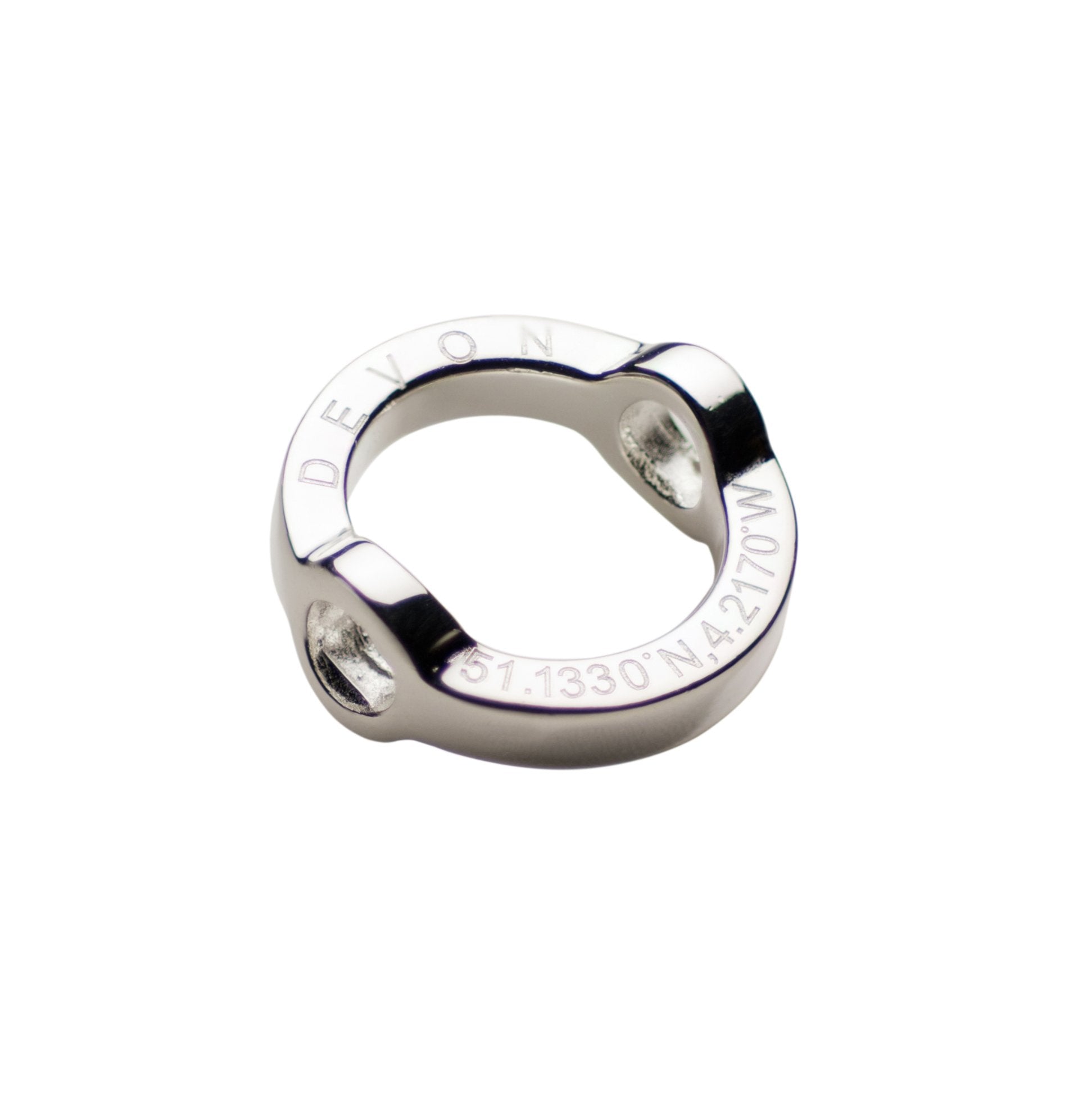 Sterling silver Devon co-ordinate loop charm with engraving.