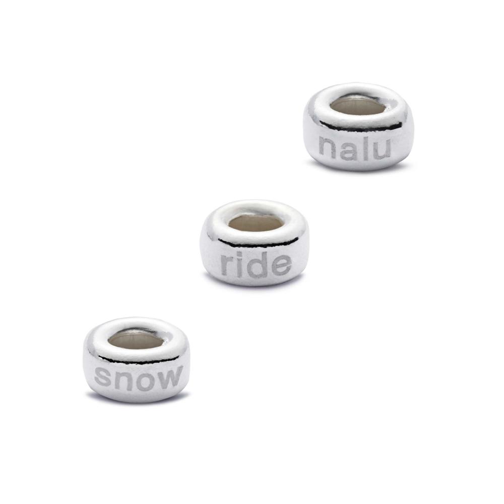 Silver snow spacer beads by Nalu.