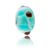 Turquoise and clear Murano glass bead with brown dots, representing Watermouth Cove in North Devon.