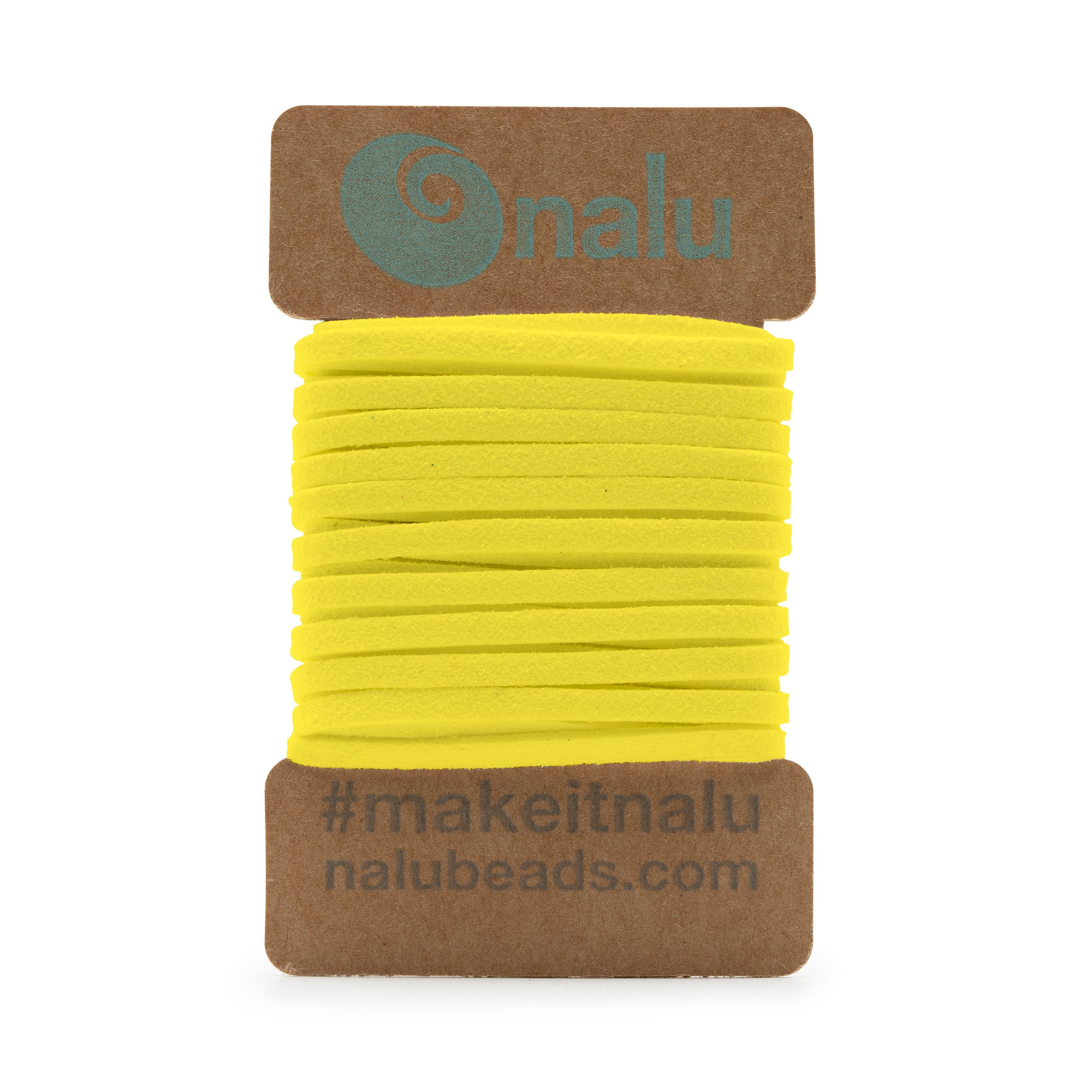 Lemon yellow cord reel for braiding macrame jewellery.