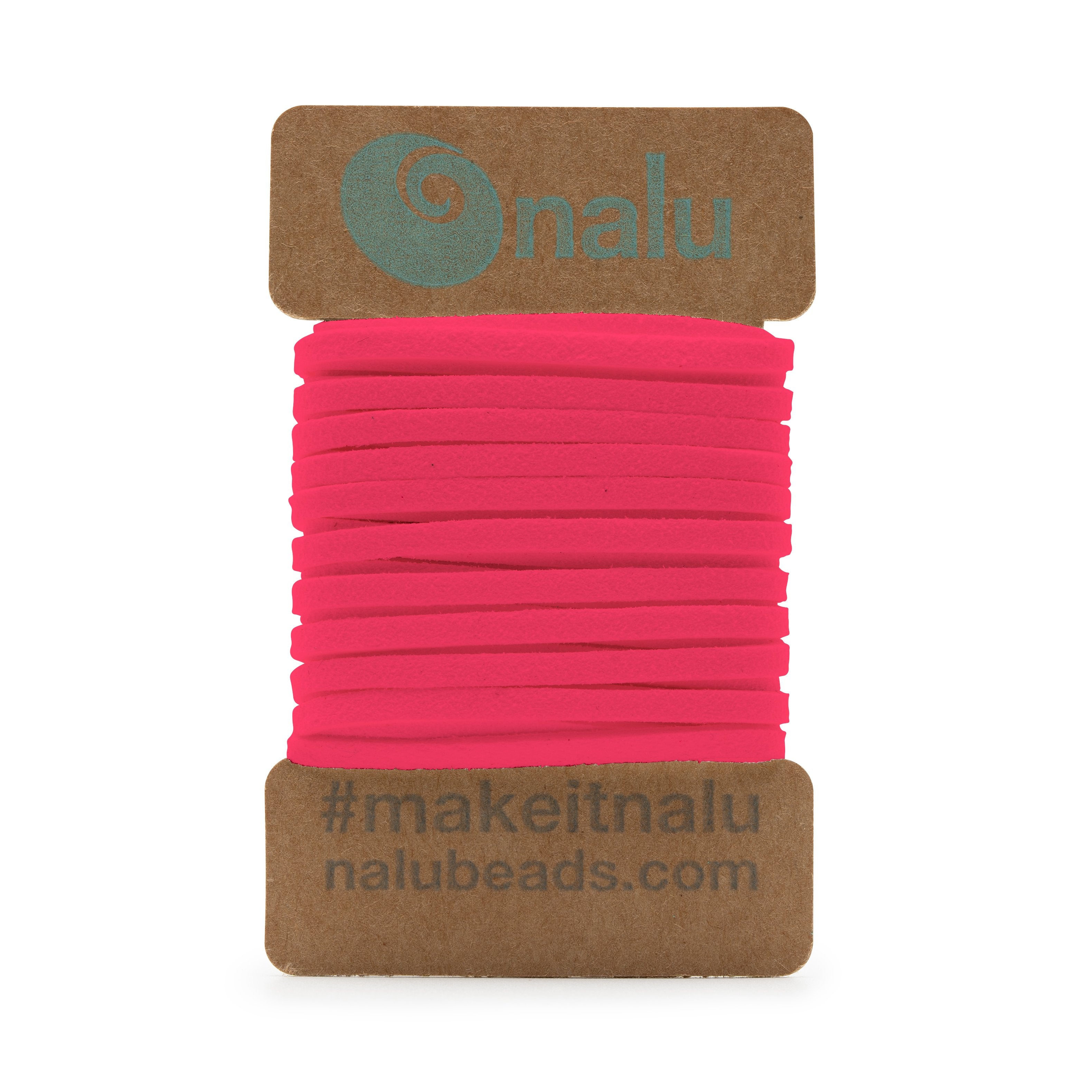 Bright pink cord  reel for making cord bracelets.