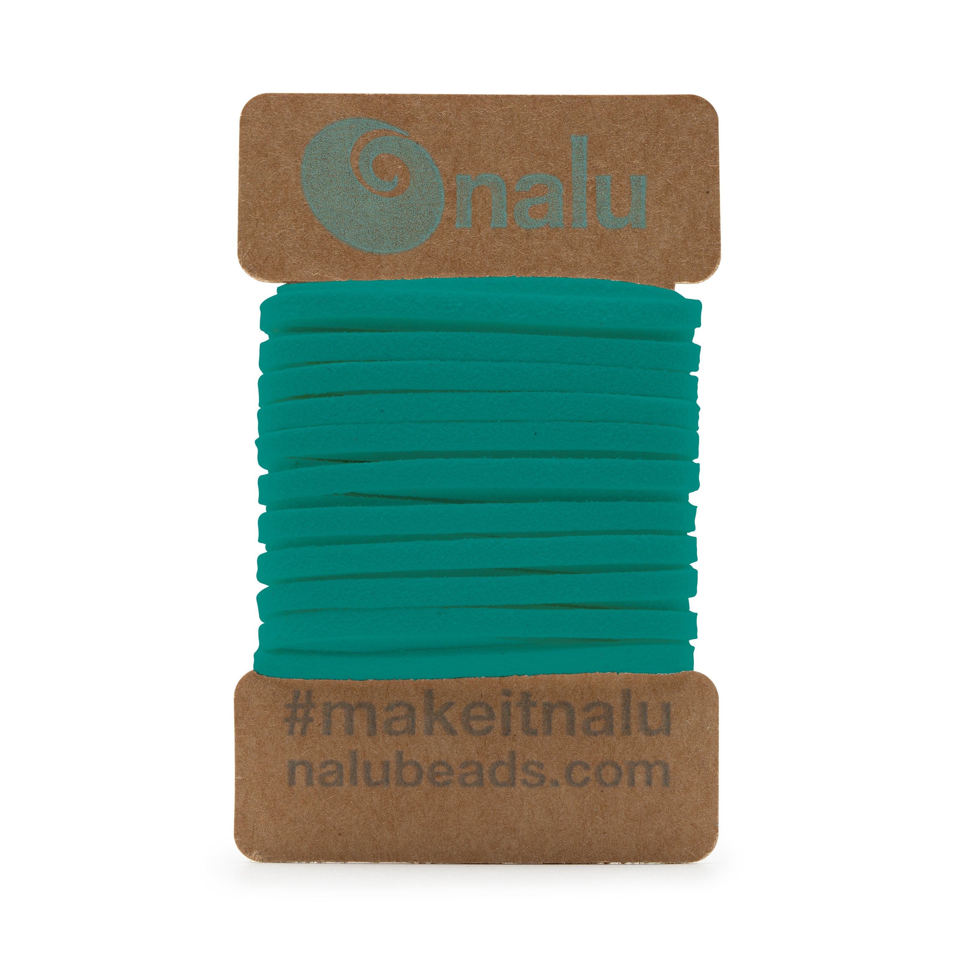 Teal coloured cord  reel for making cord jewellery.