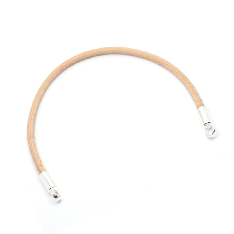 Natural Leather & Silver Bracelet