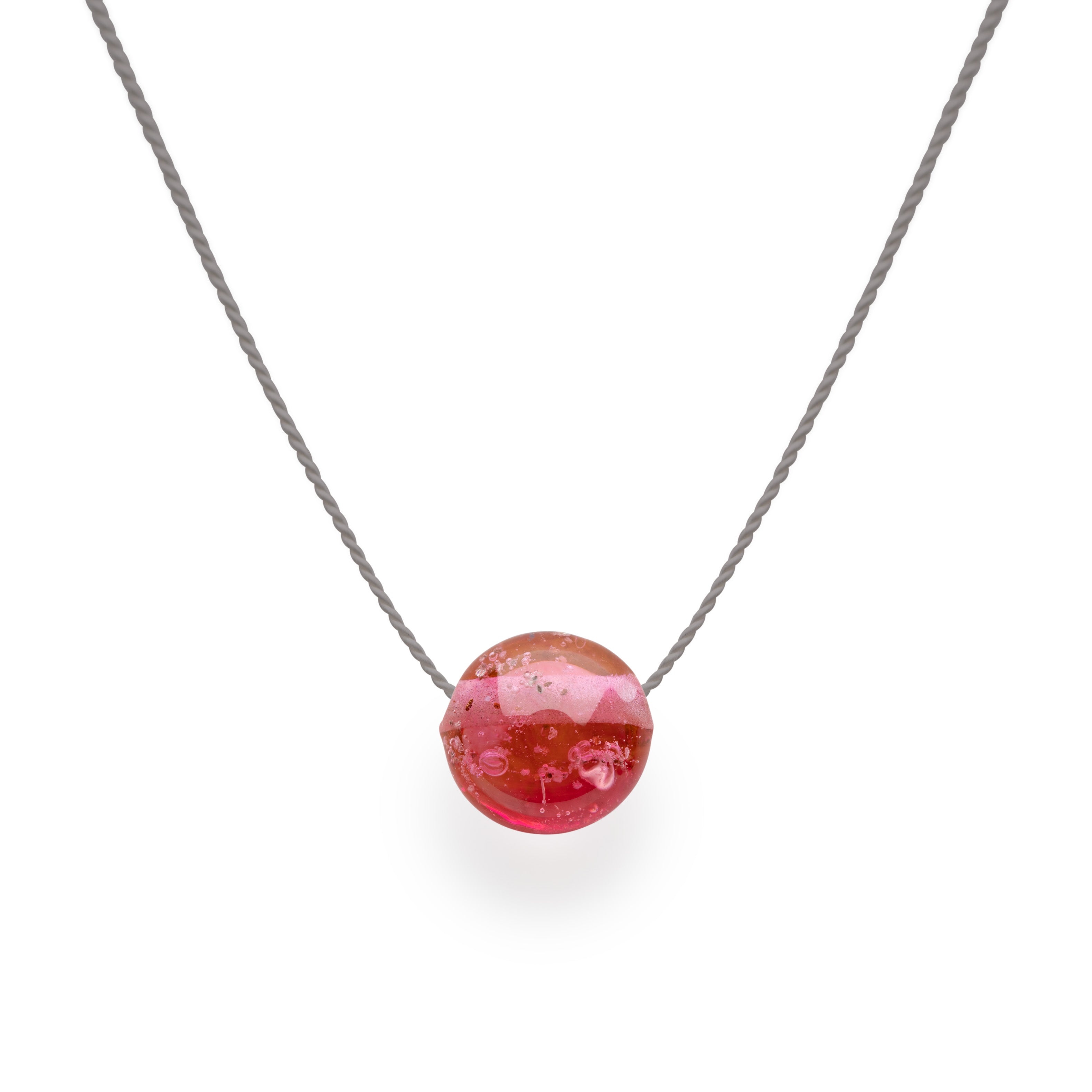 Sand Pebble Necklace - Dark Pink