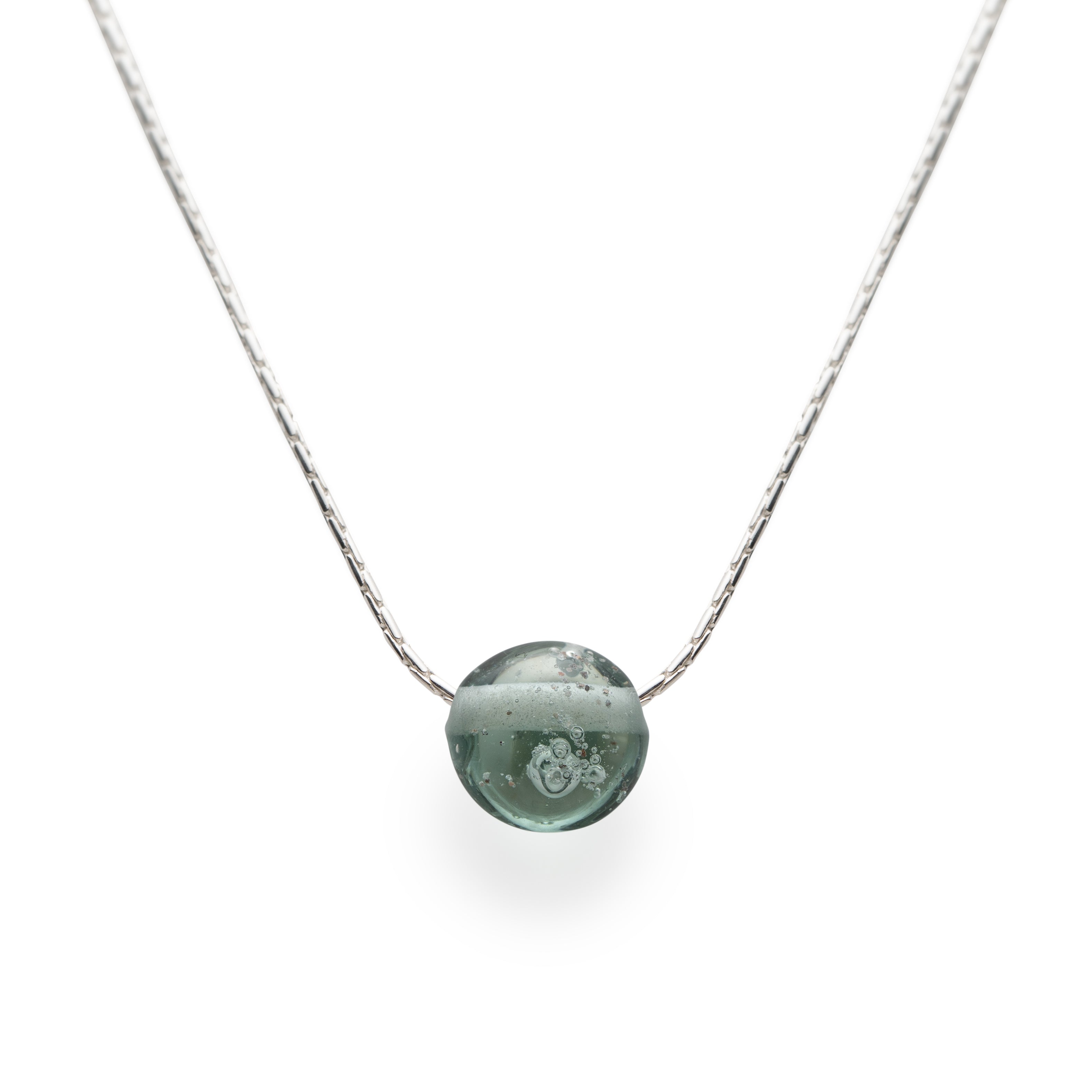 Silver Sand Pebble Necklace - Grey