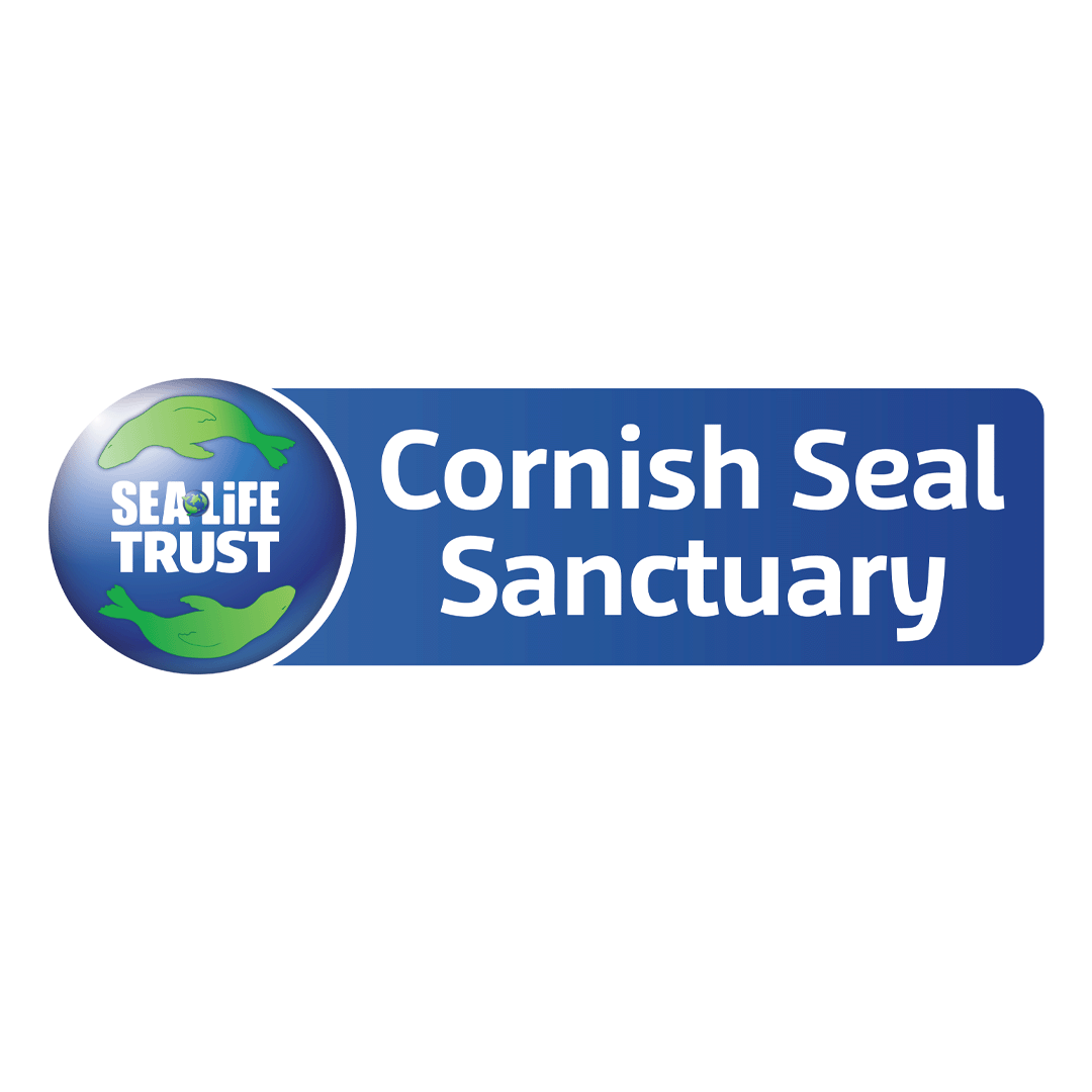 Cornish Seal Sanctuary logo in green and bleu on white background,
