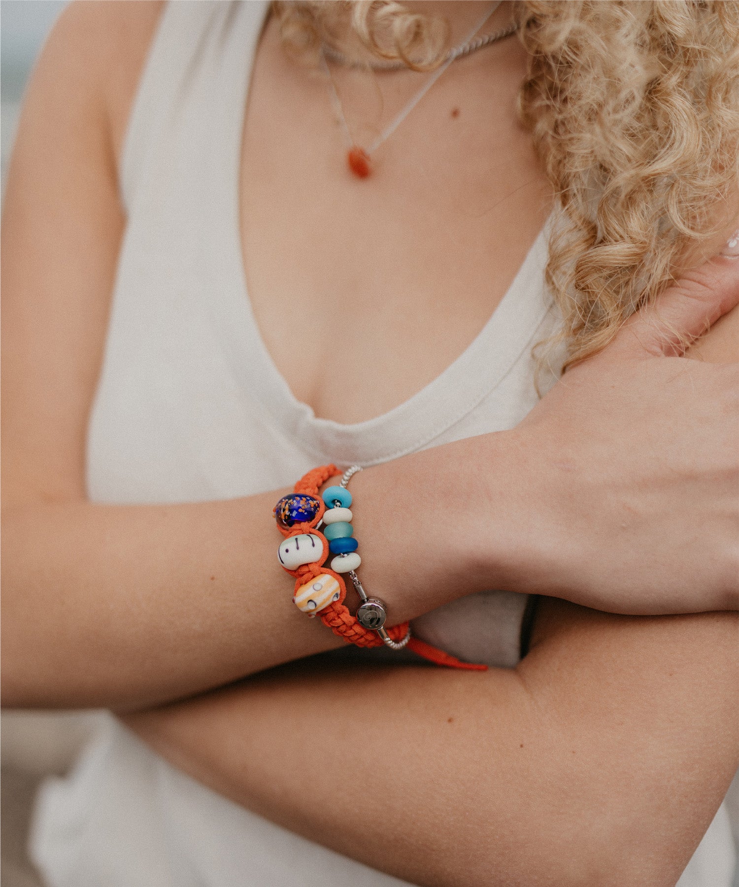 Colourful bespoke custom bracelets.