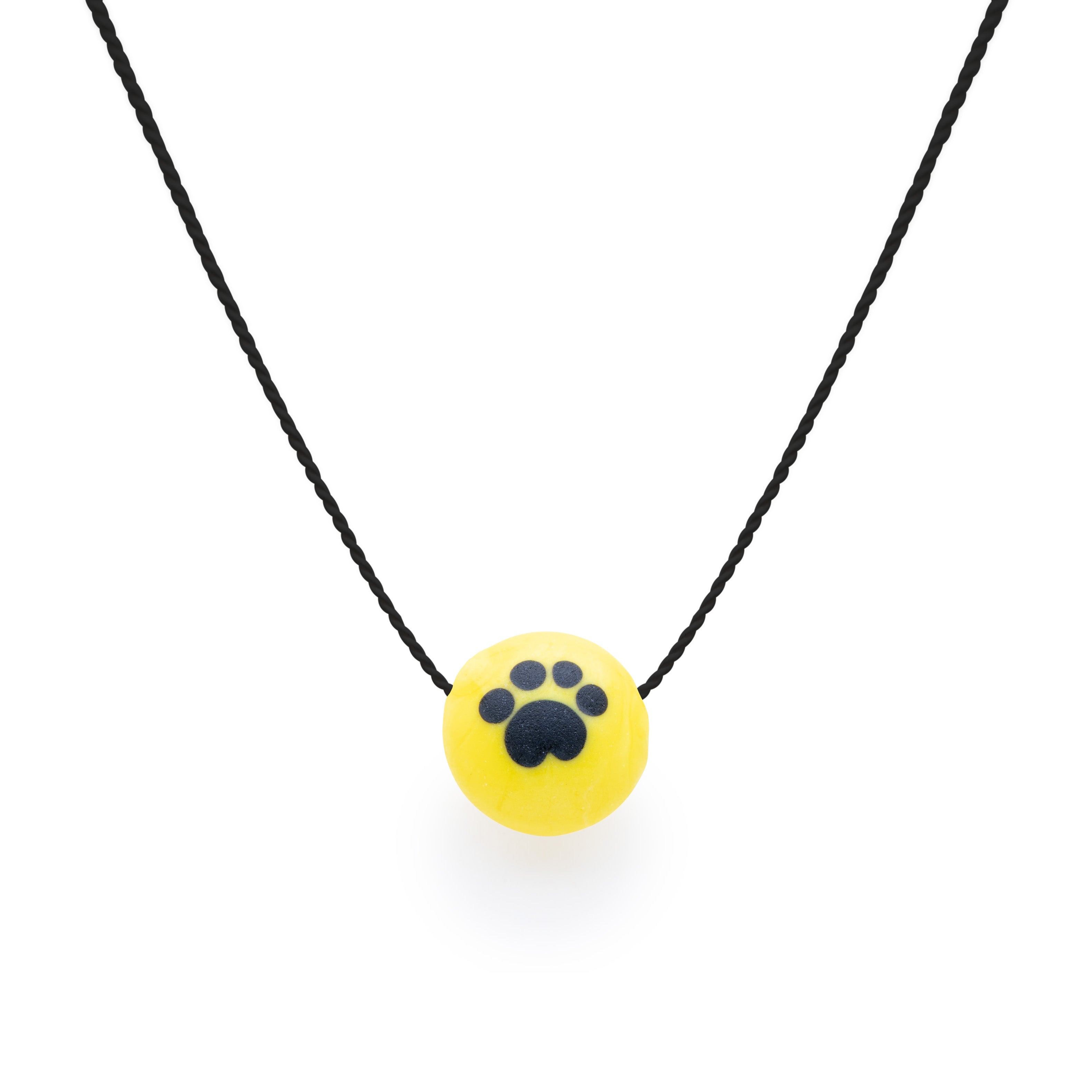 Black Silk Dogs Trust Pebble necklace