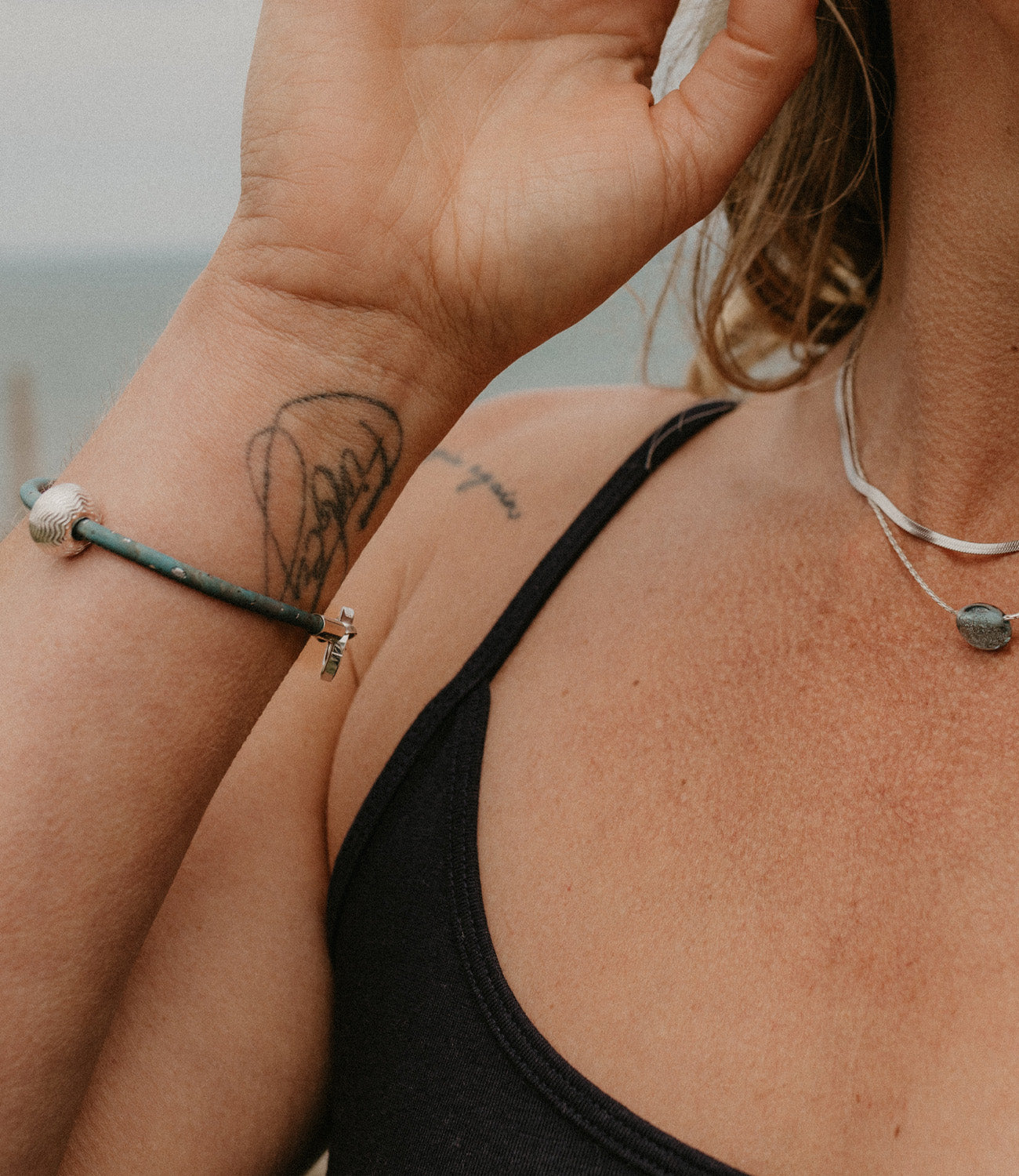 Silver necklace stack and cork bracelet gift collection.