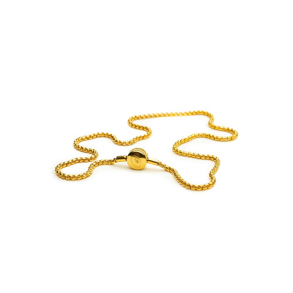 IP 18k gold necklace with oyster clasp.