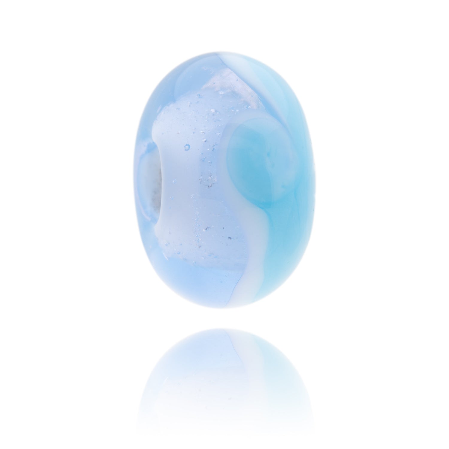 Lavender and pale blue glass bead representing the county of Kent.