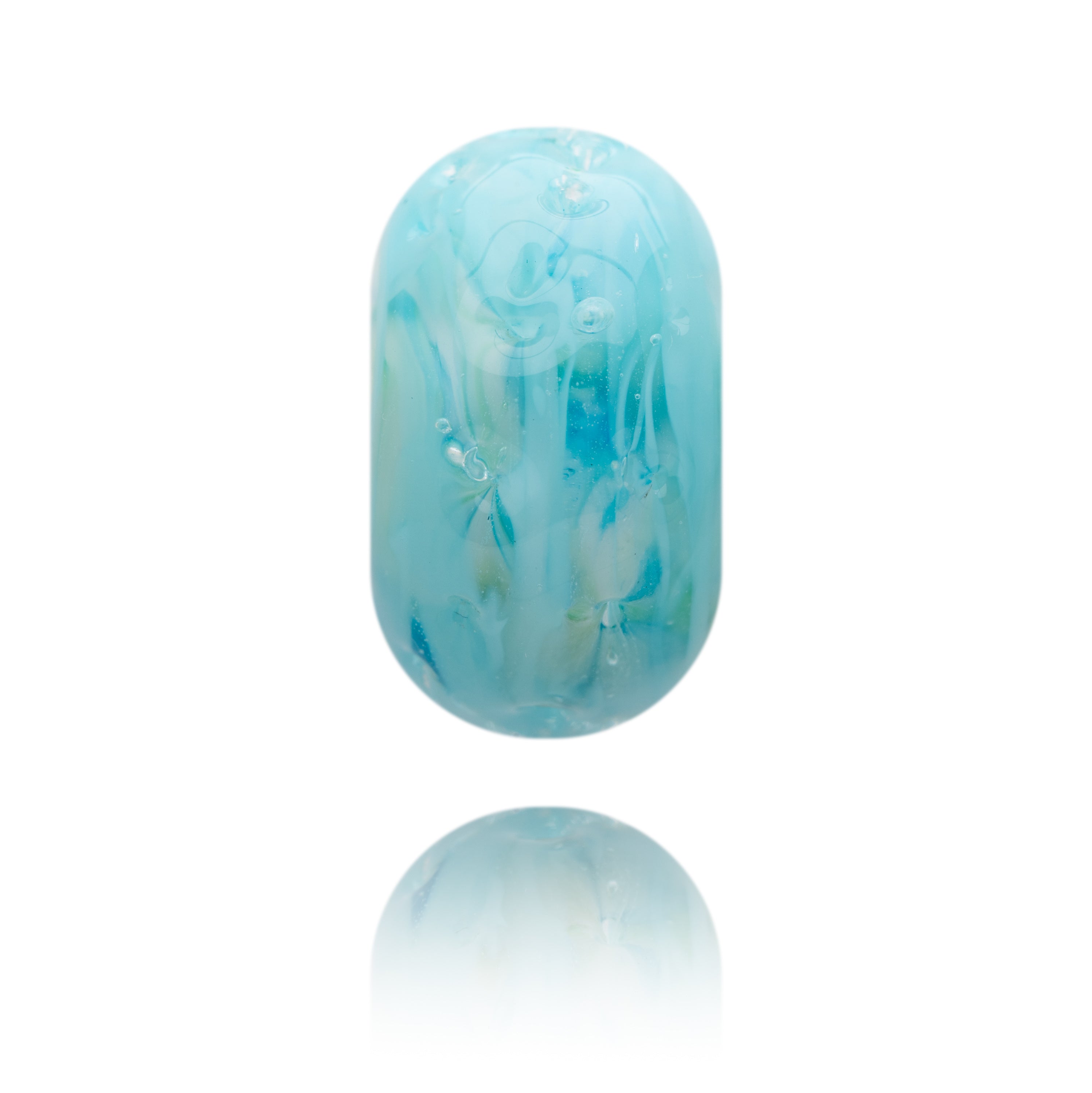 Turquoise glass beach inspired bead for Maenporth in Cornwall by Nalu Beads