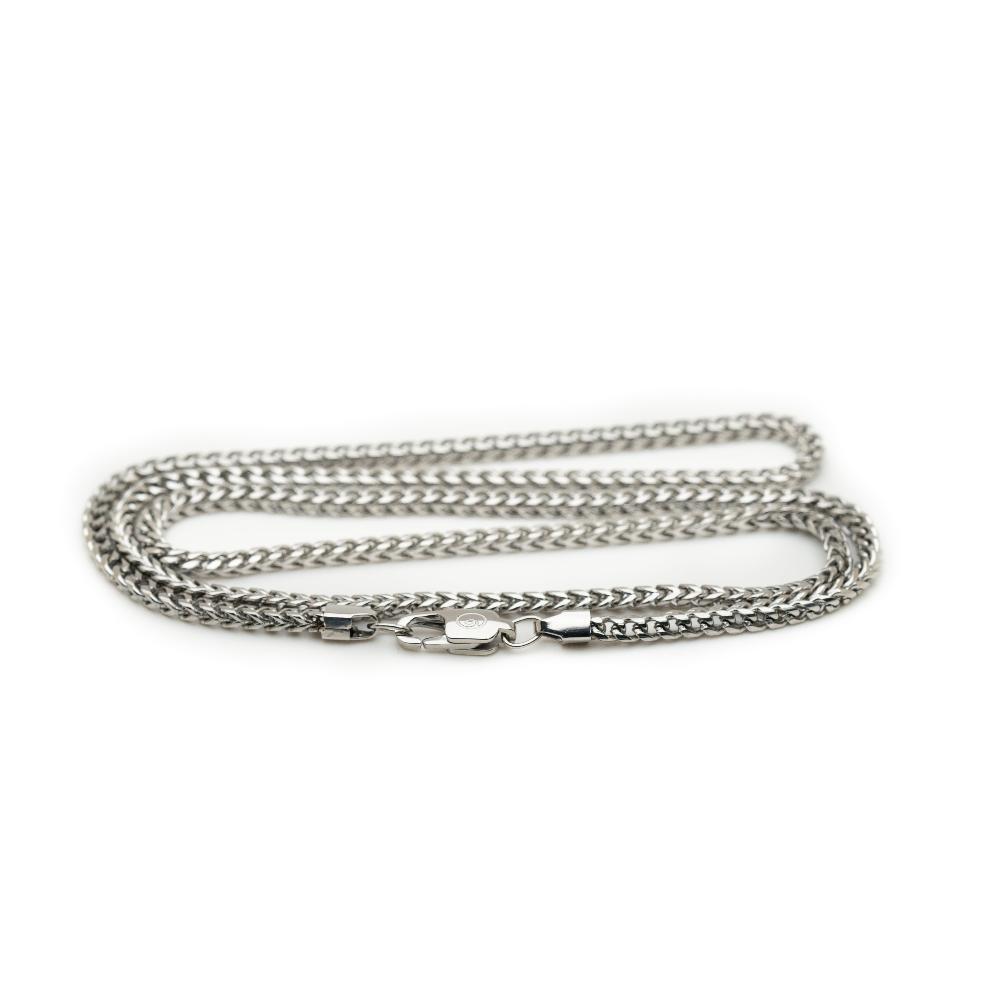 Silver steel mens unisex reef chain necklace.