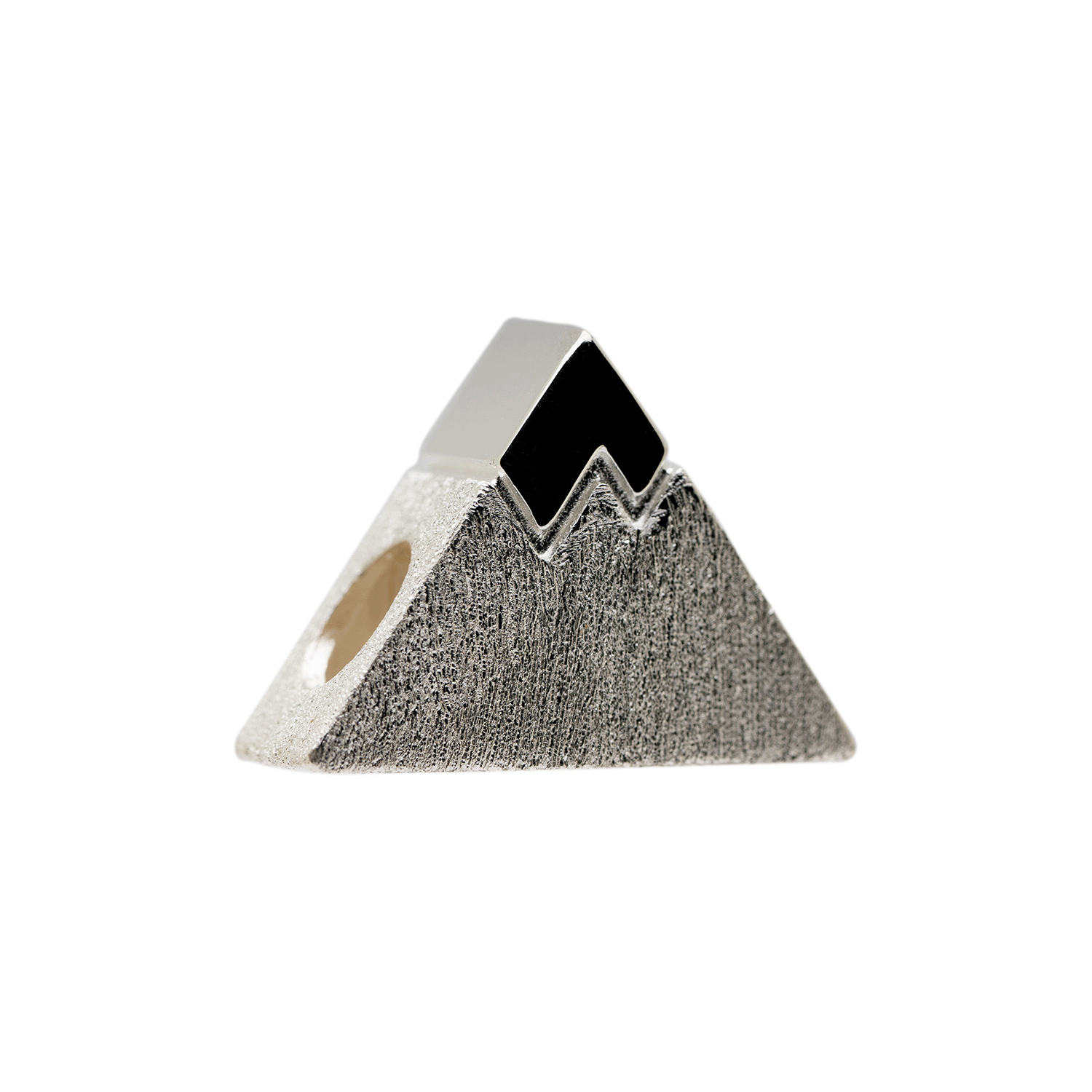 Nalu silver triangular Peak Charm - angled.