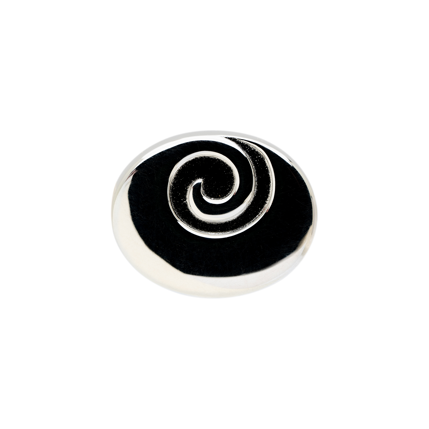 Nalu limited edition sterling silver swirl charm - front on.