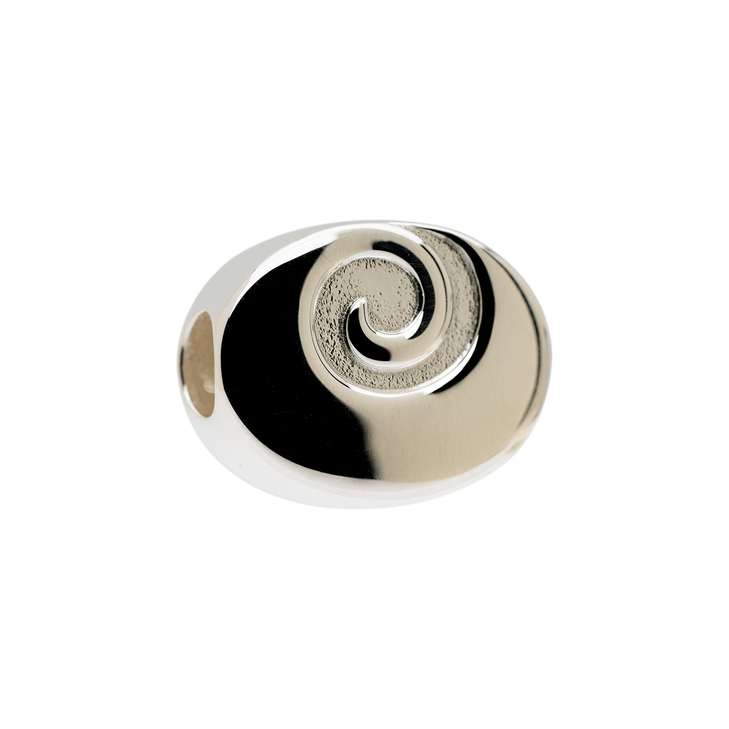 Nalu limited edition sterling silver swirl charm - angle.