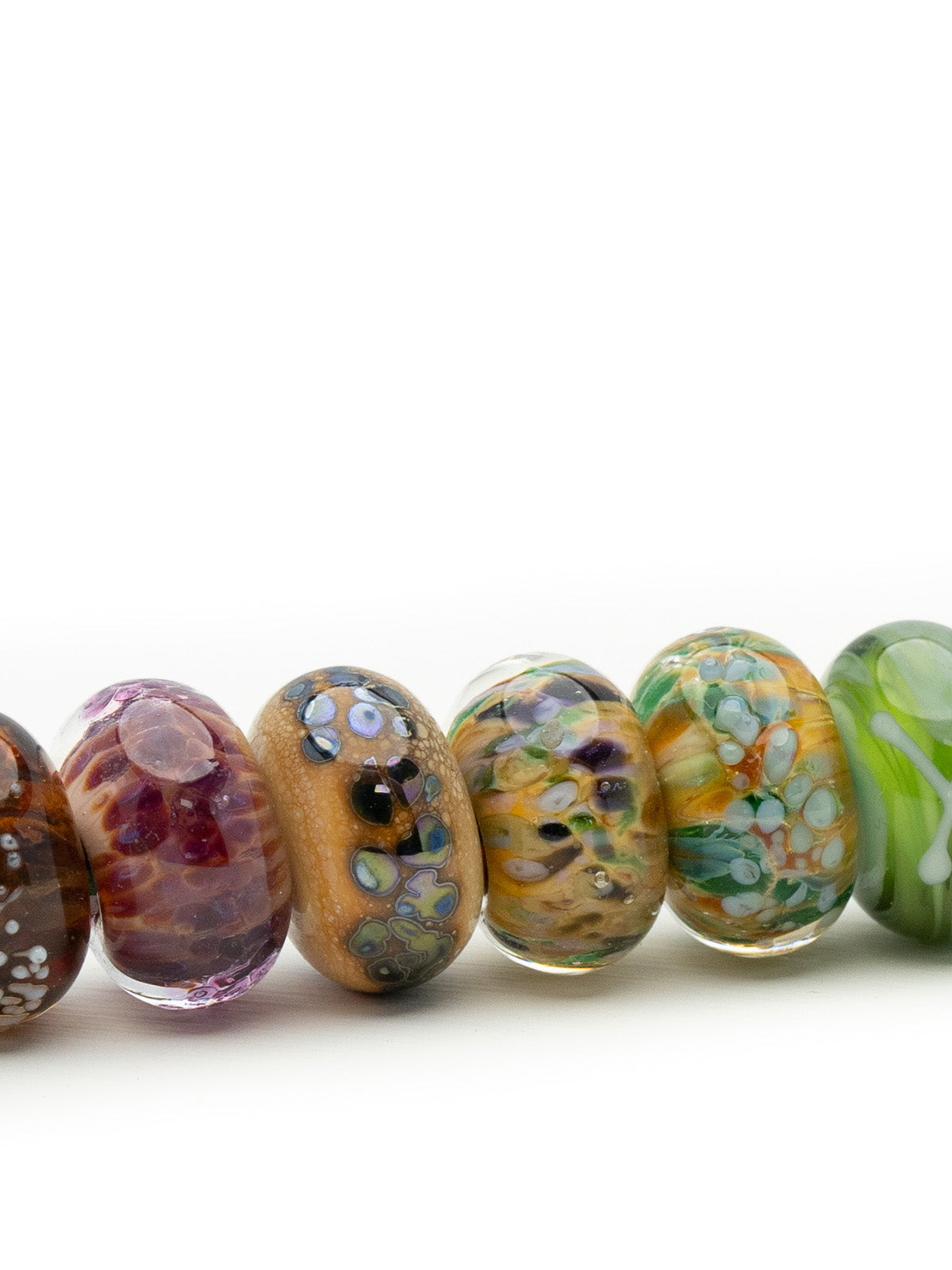 Lamp work glass beads inspired by the UK National Parks - mobile.