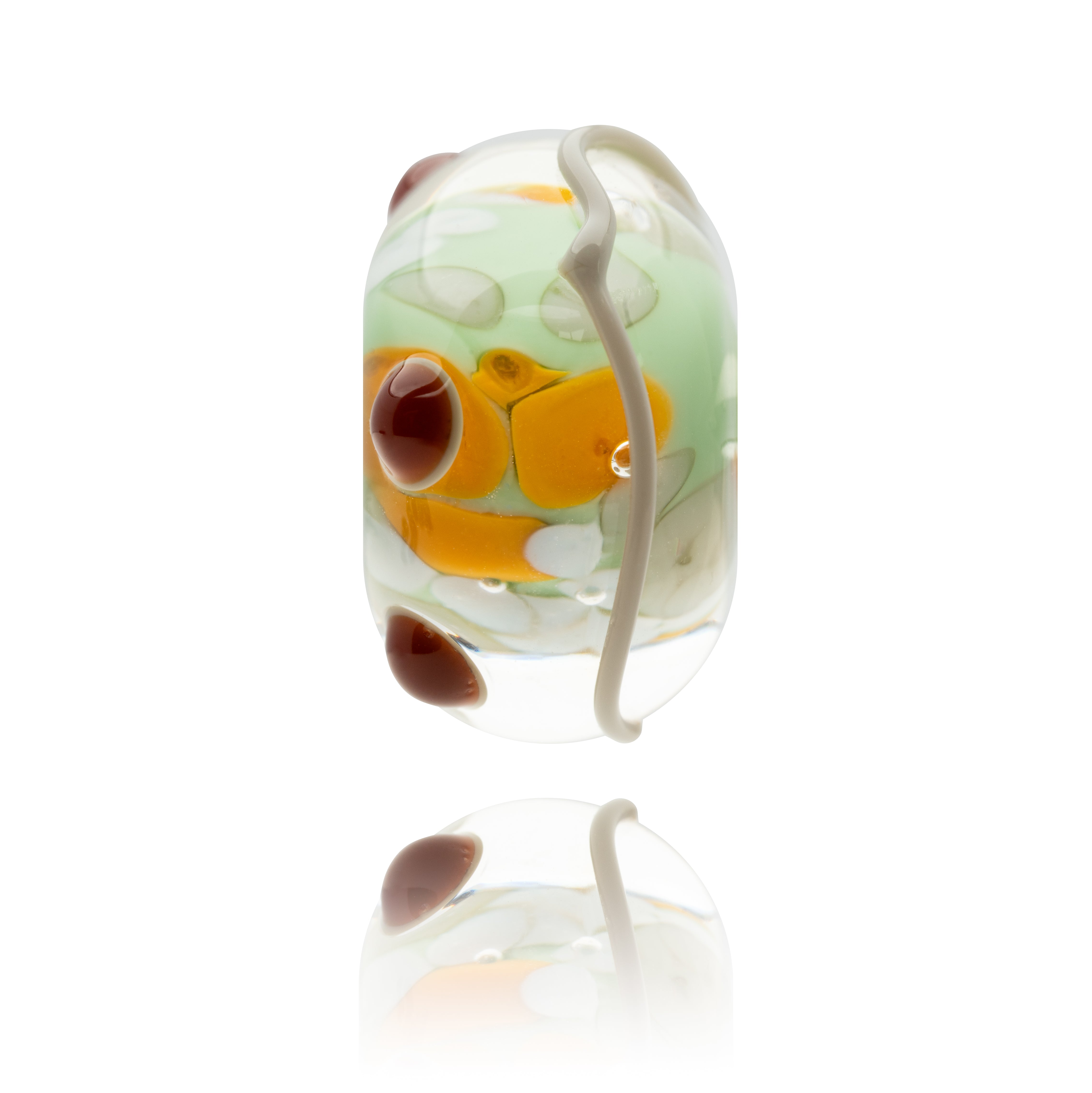 Glass bead with a white background