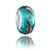 Teal Murano glass bead wrapped with red and white stripe around the middle inpsired by the beach at Angourie Point in Australia.