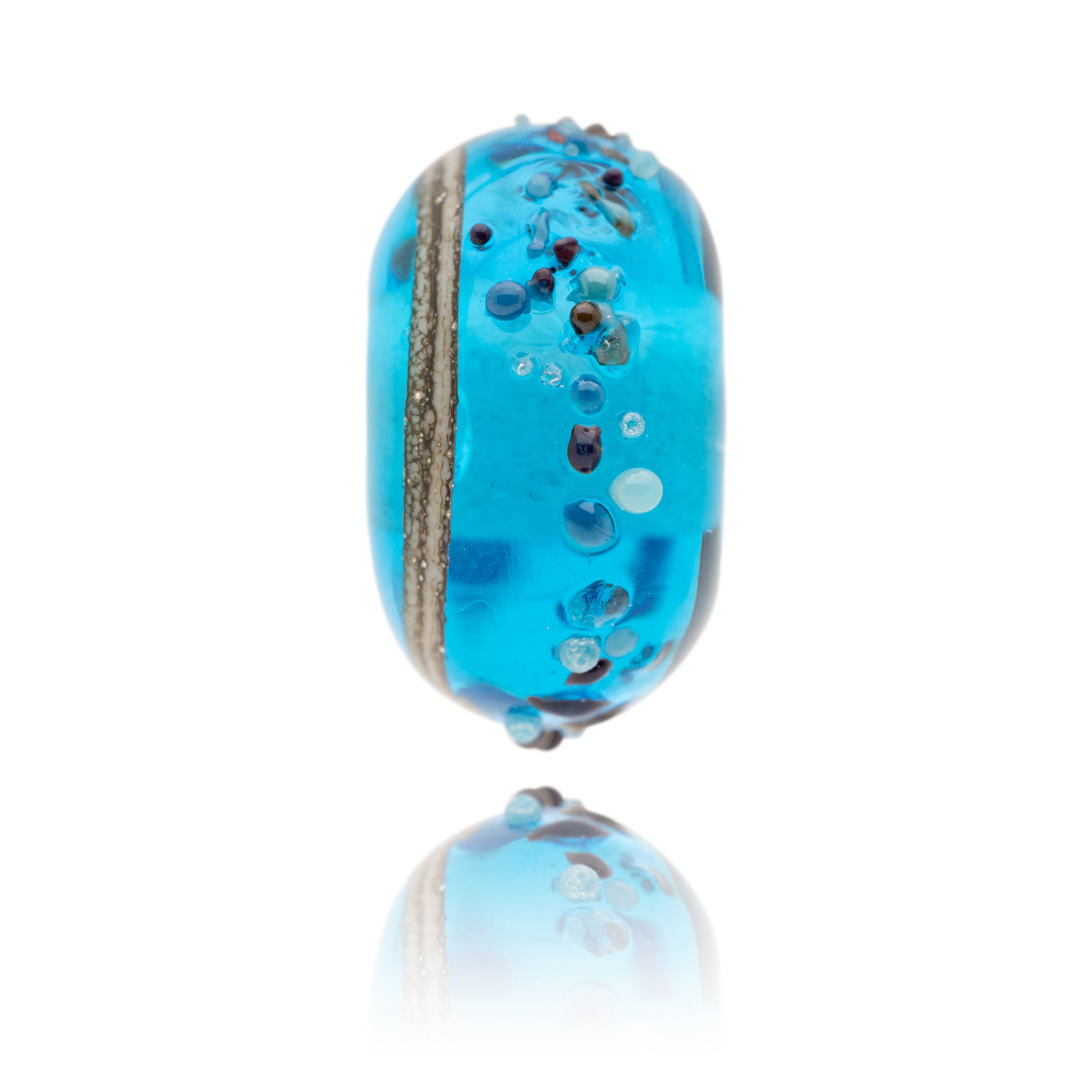 Turquoise Murano glass surf inspired bead for Brixham South Devon.