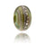 Green, grey and silver swirling Murano glass bead representing Lee Bay in North Devon.