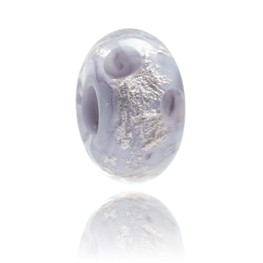 Pale purple shimmery glass bead for the Isle of Lewis in Scotland.