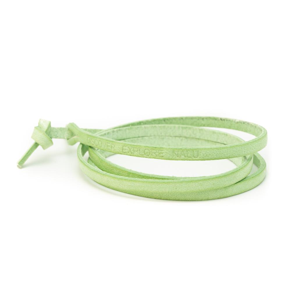 Mint leather wrap bracelet.