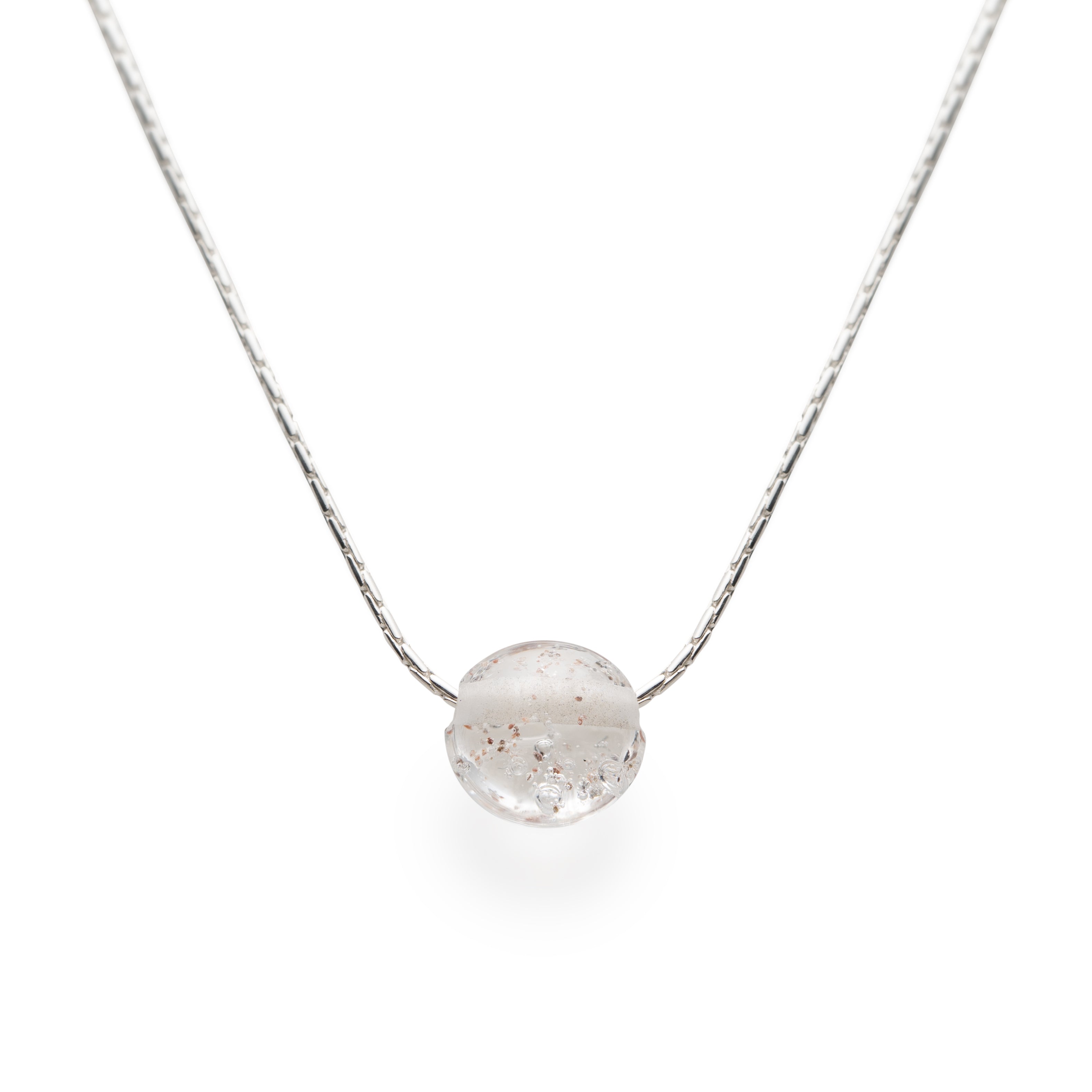 Silver Sand Pebble Necklace - Clear