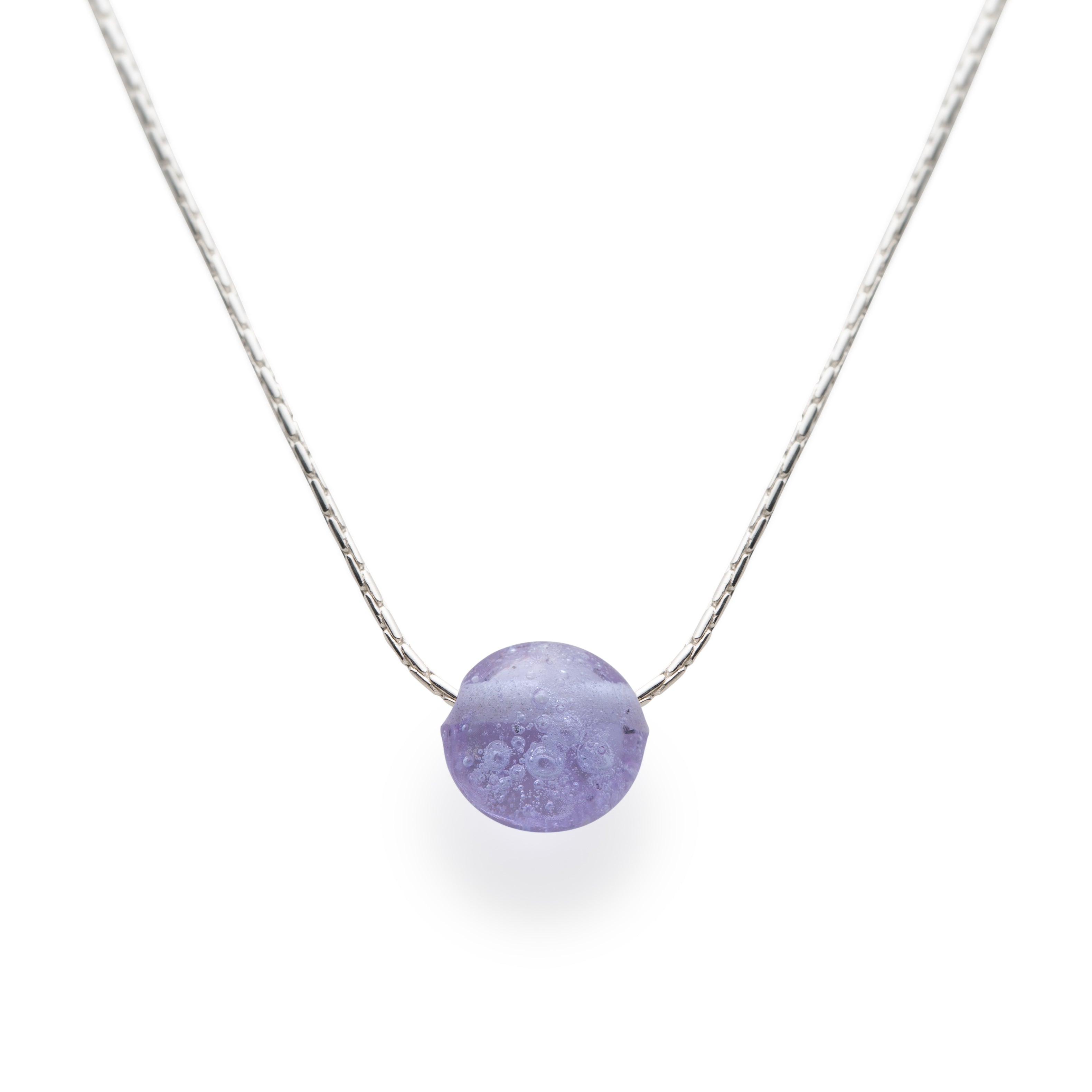 Silver Sand Pebble Necklace - Lavender